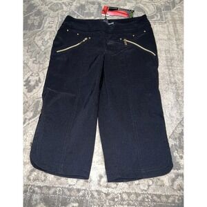New Jamie Sadock Black Skinnylicious Pull-On Crop Capri Stretch Pants Women Sz 2